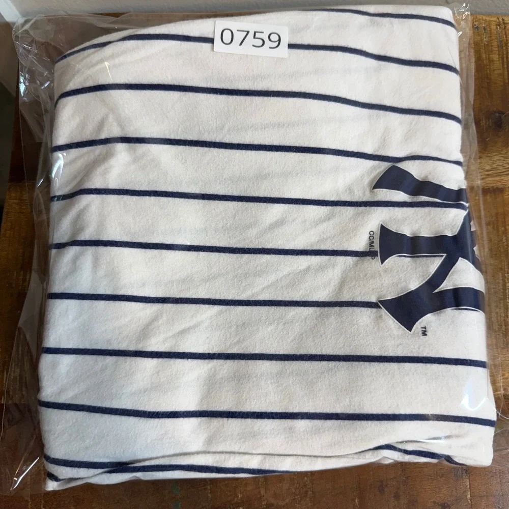 NY Yankees‎ White Navy Pinstripe Lounge Pants Women Large MLB Athleisure Jogger